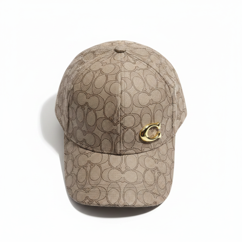 Coach beige cap top view
