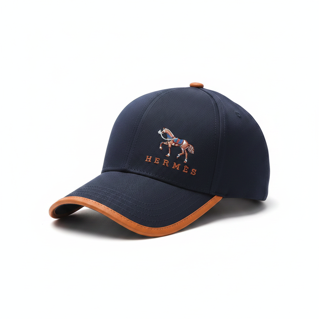 Hermès navy cap 45 left angle