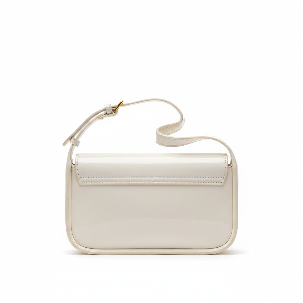 Celine Triomphe Off-White Patent - Studio Back View