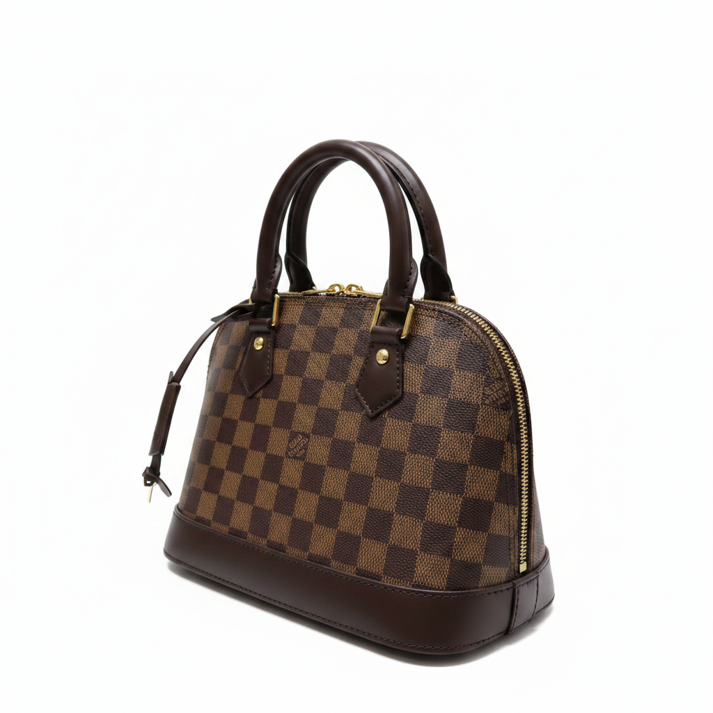 Louis Vuitton Alma BB Damier Ebène - Front 3/4 view white background