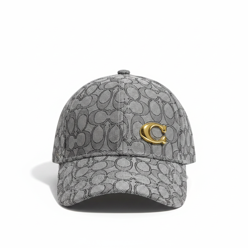 Coach gray CC cap front view