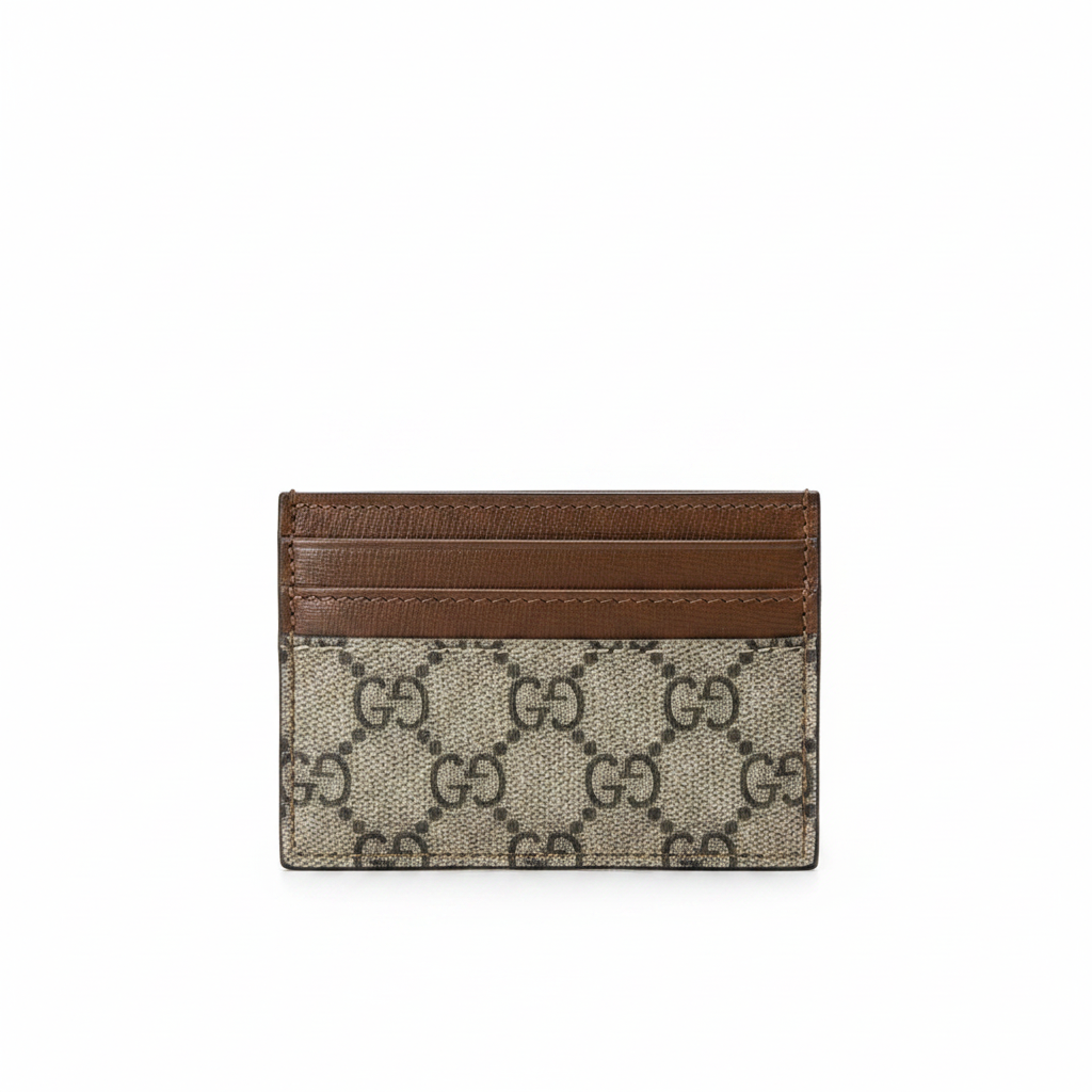 Gucci GG Supreme Card Holder - Studio Front View