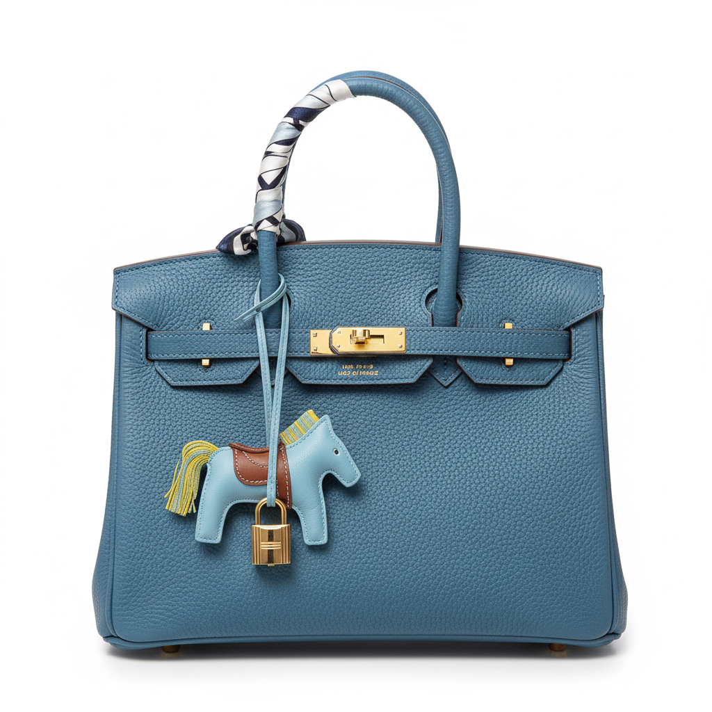 Hermès Birkin 30 Blue Jean - Studio Front View