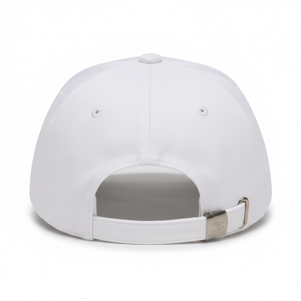 Chanel white cap back view
