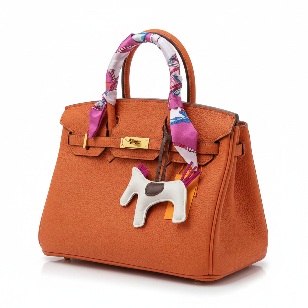 Hermès Birkin 30 Orange - Studio 45° View