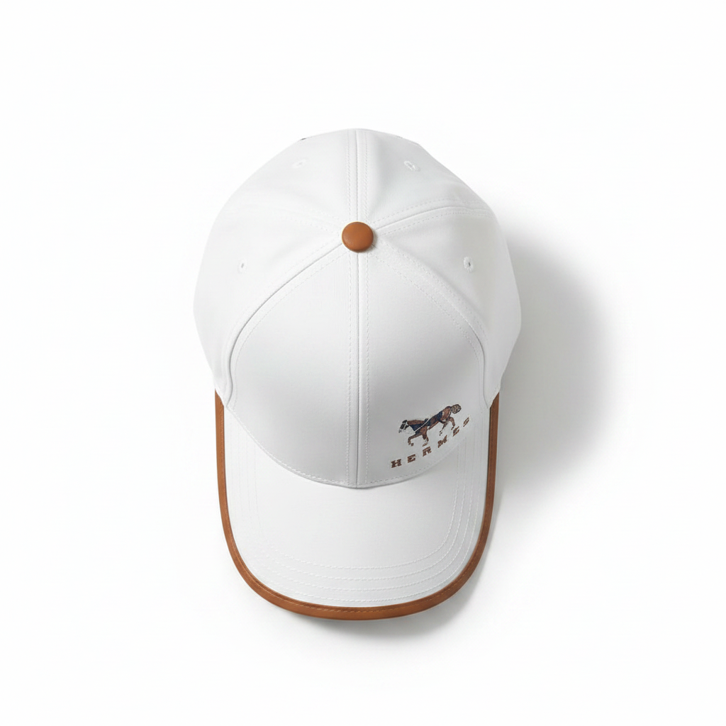 Hermès white horse cap top view