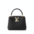 Louis Vuitton Capucines BB Noir - Front view LV logo