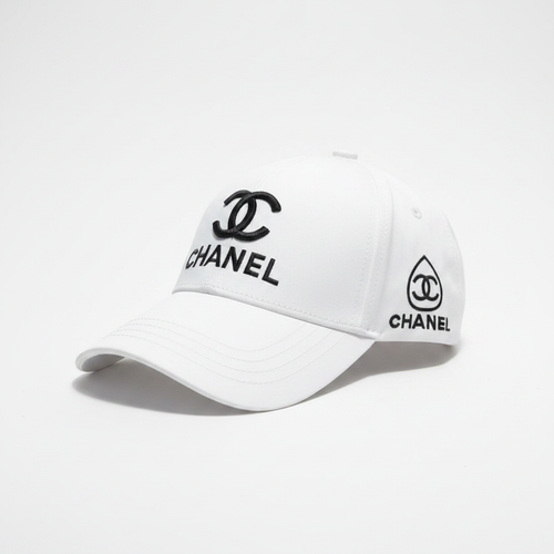 Chanel white CC cap 45 right angle