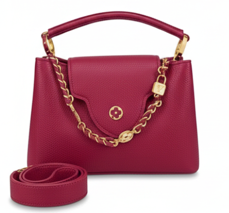 Louis Vuitton Capucines MM Bordeaux - Back 3/4 view