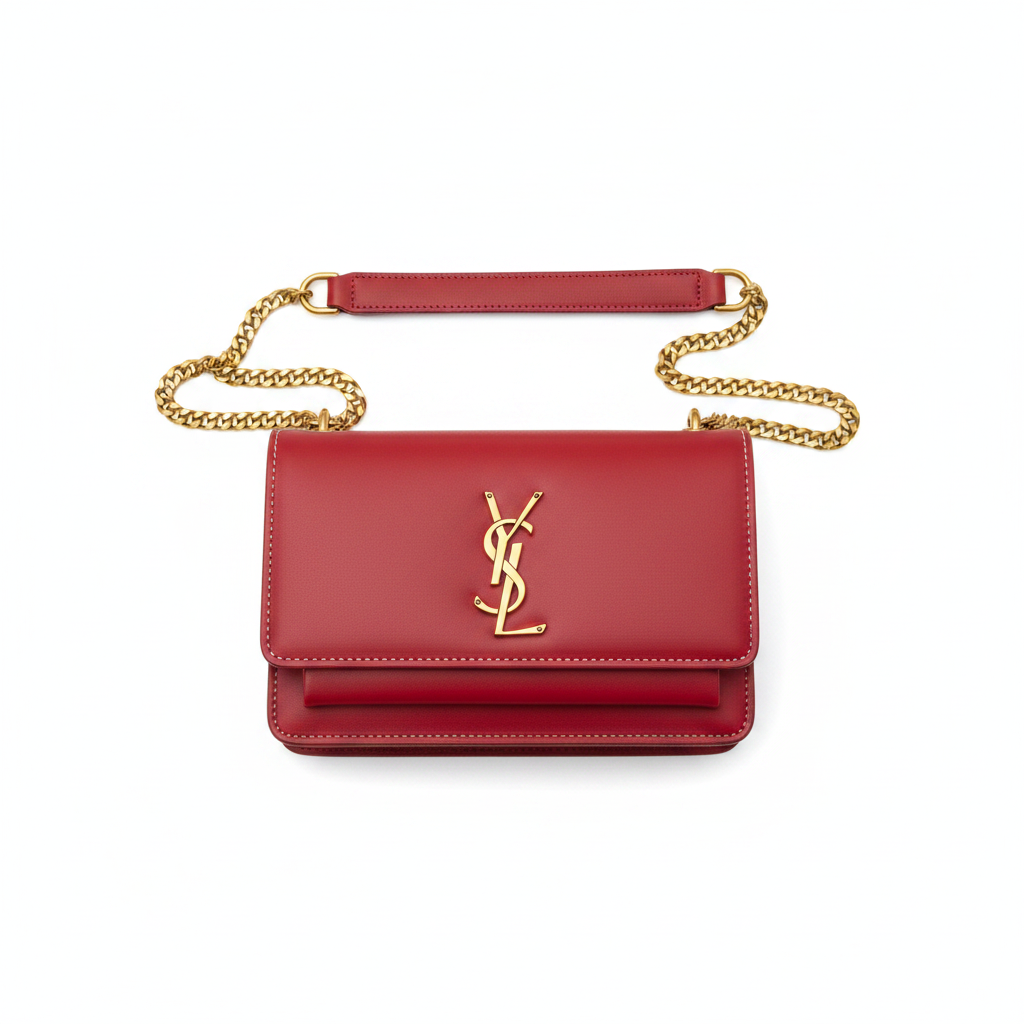 Saint Laurent Sunset red bag top view