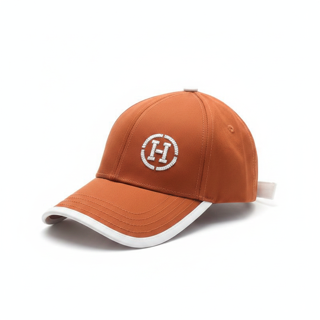Hermès orange H cap 45 right angle