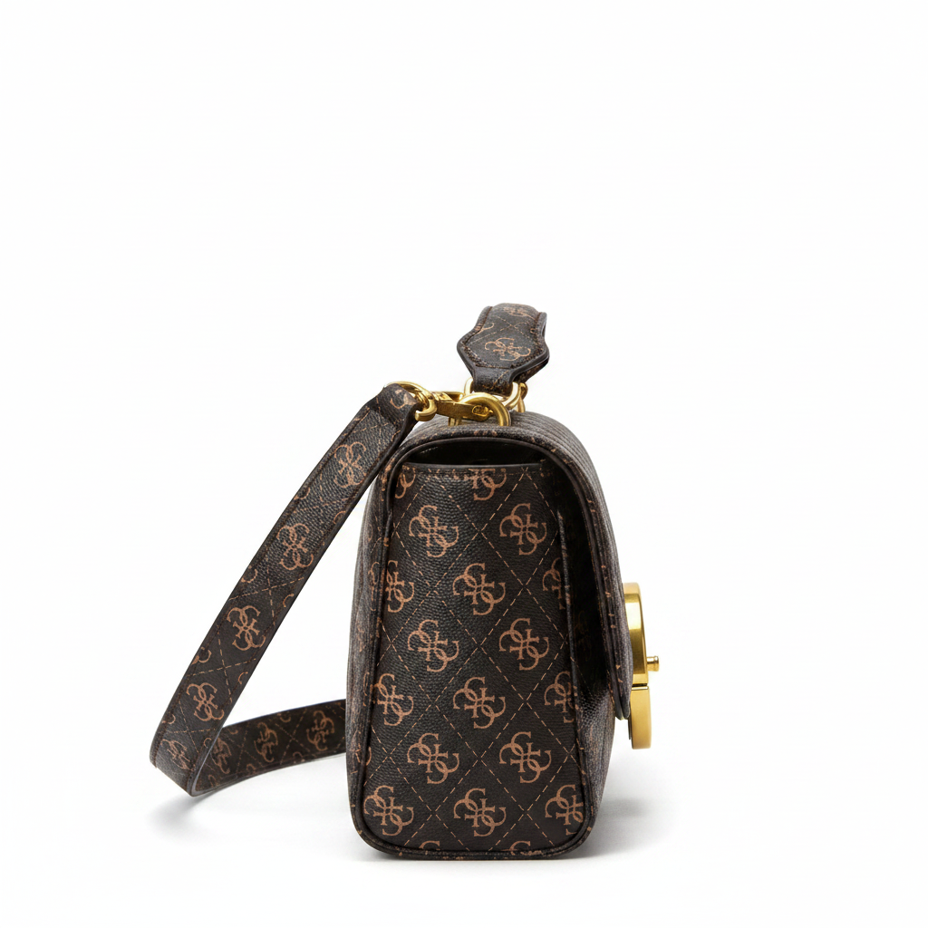 Guess Cosette Satchel Brown - Side View