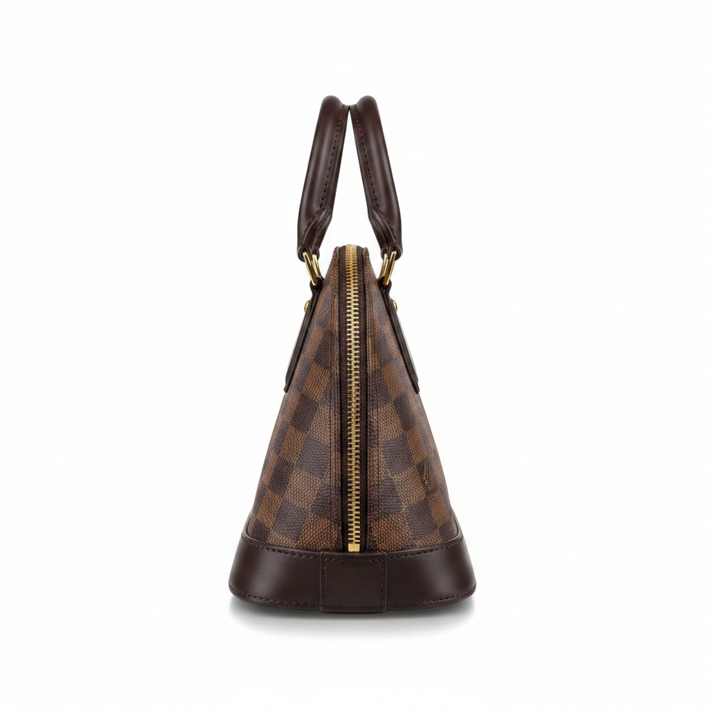 Louis Vuitton Alma BB Damier Ebène - Side profile alt white background