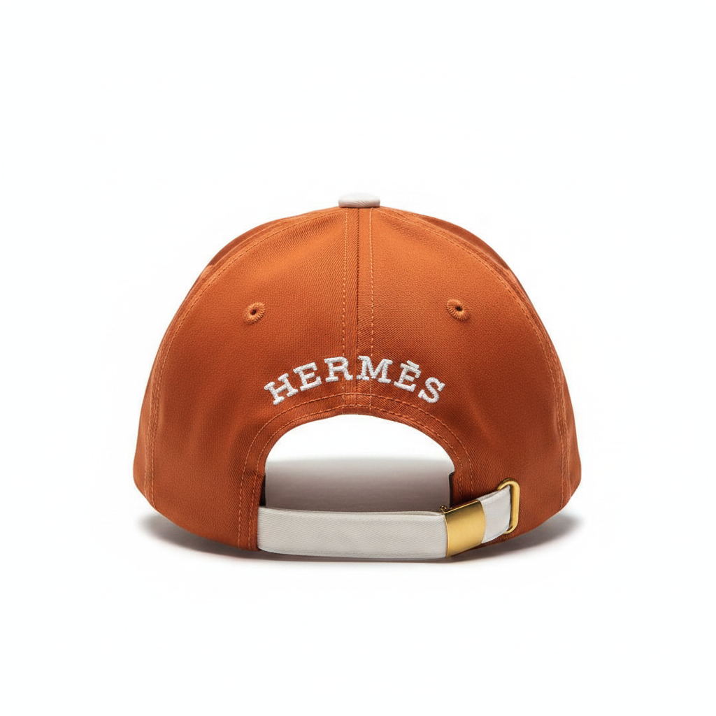 Hermès orange H cap back view