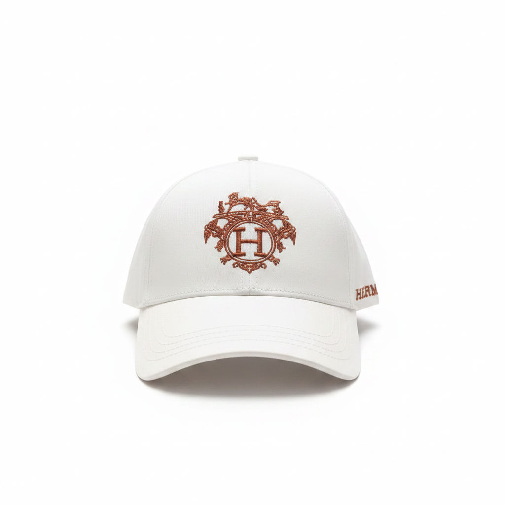 Hermès white cap front view