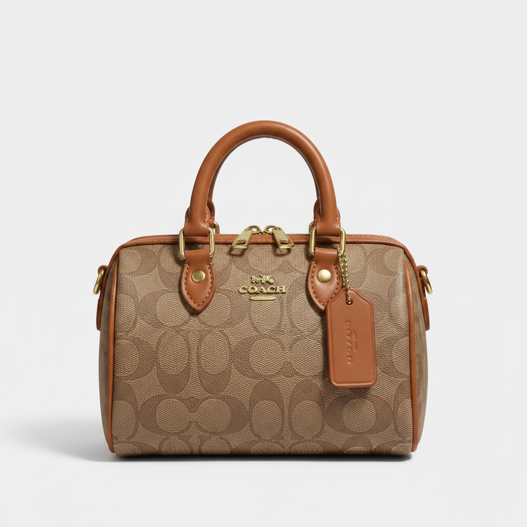Coach Mini Rowan Khaki Saddle - Front View