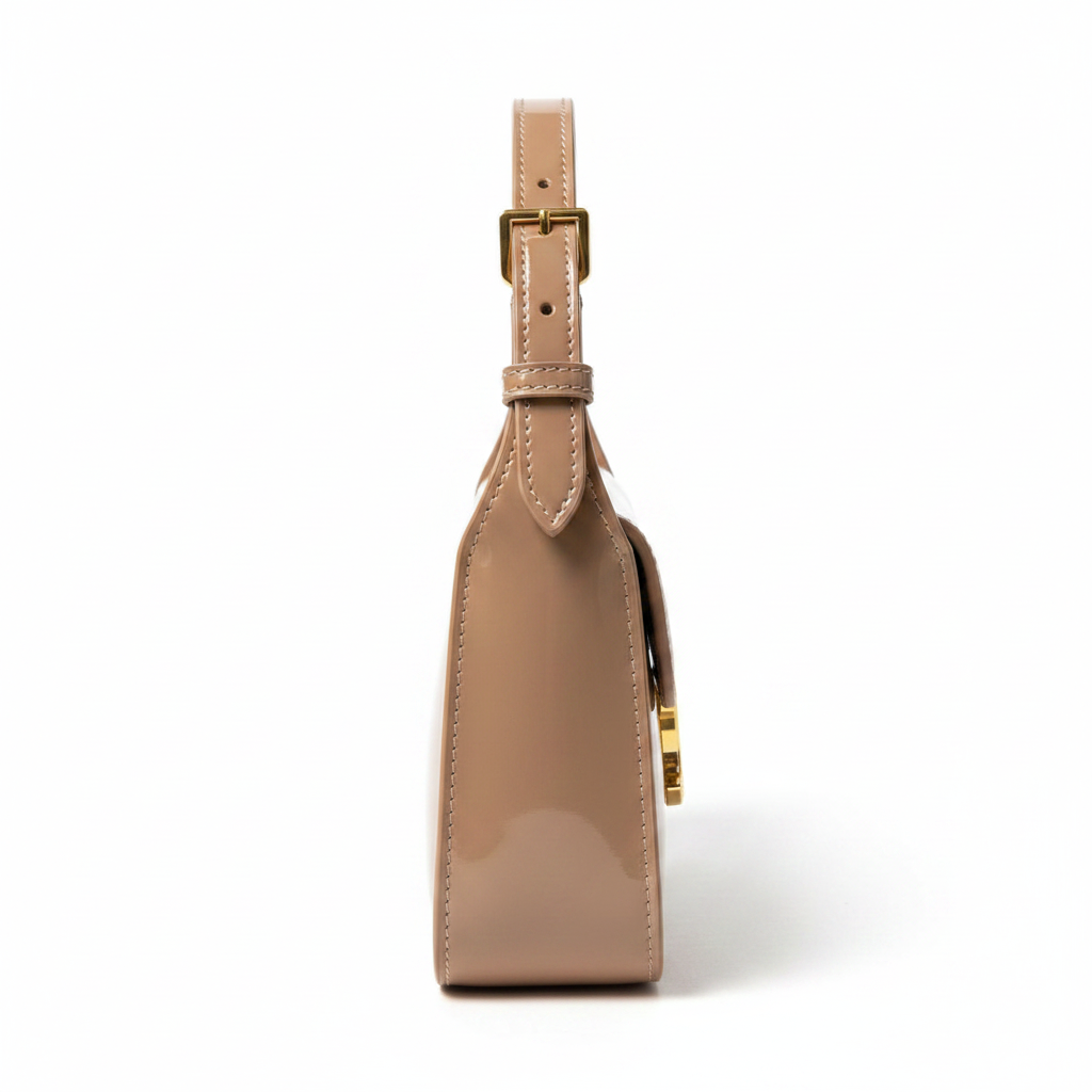 Celine Triomphe Nude Patent - Studio Side View