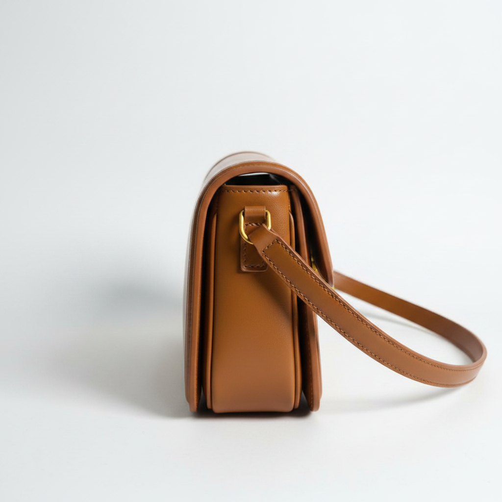 Saint Laurent Solferino caramel bag side view