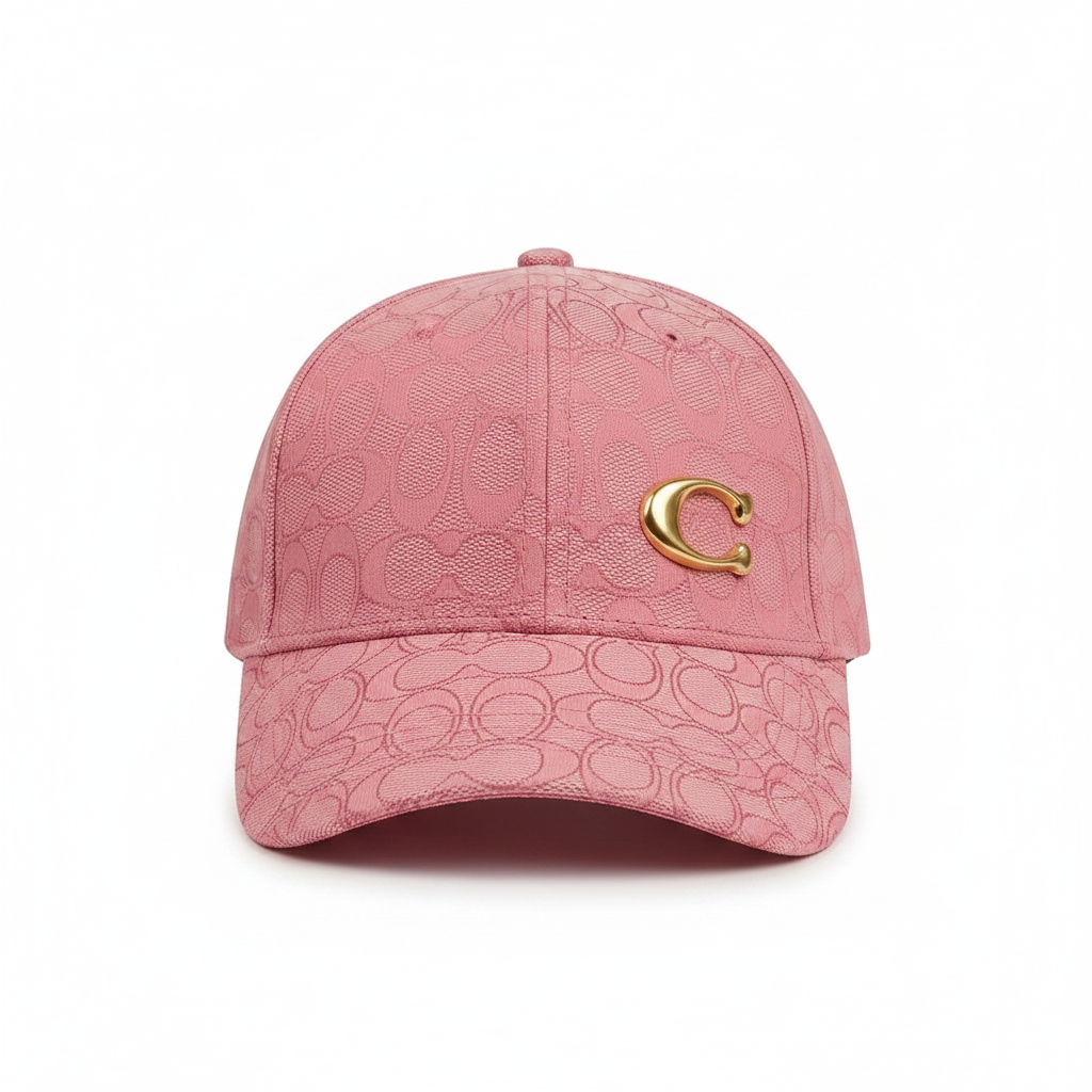Coach pink cap front view