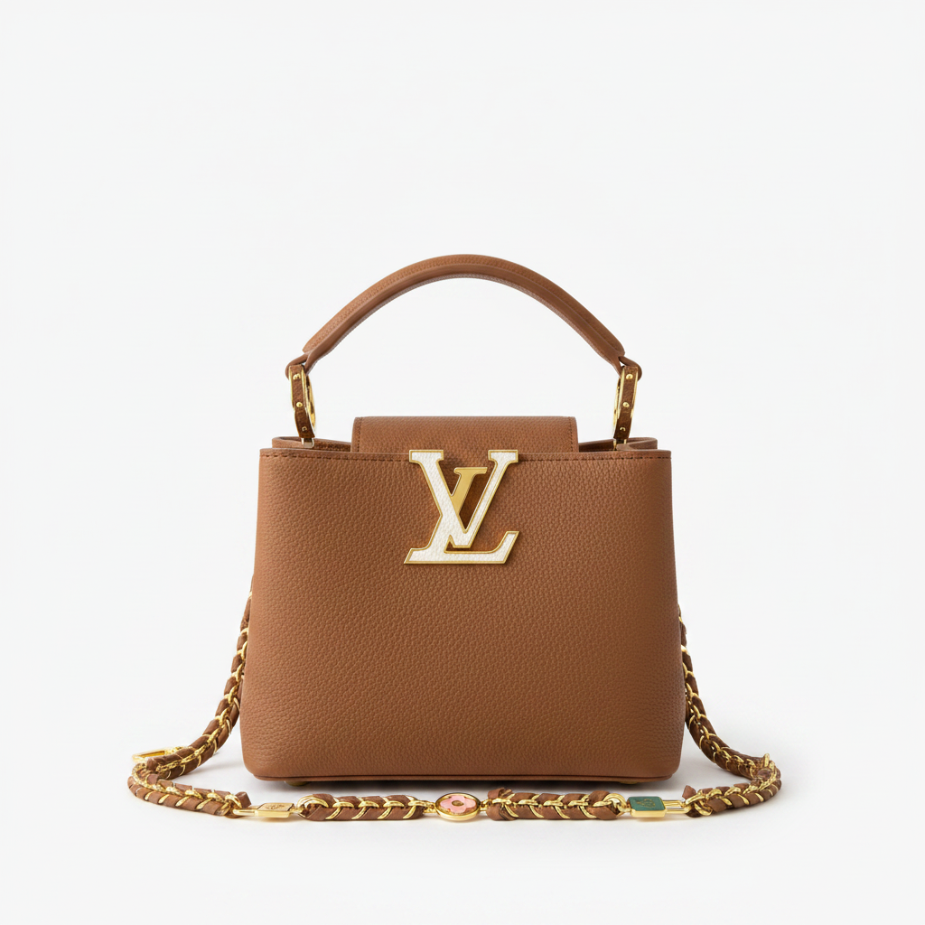 Front view - Louis Vuitton Capucines handbag cognac brown