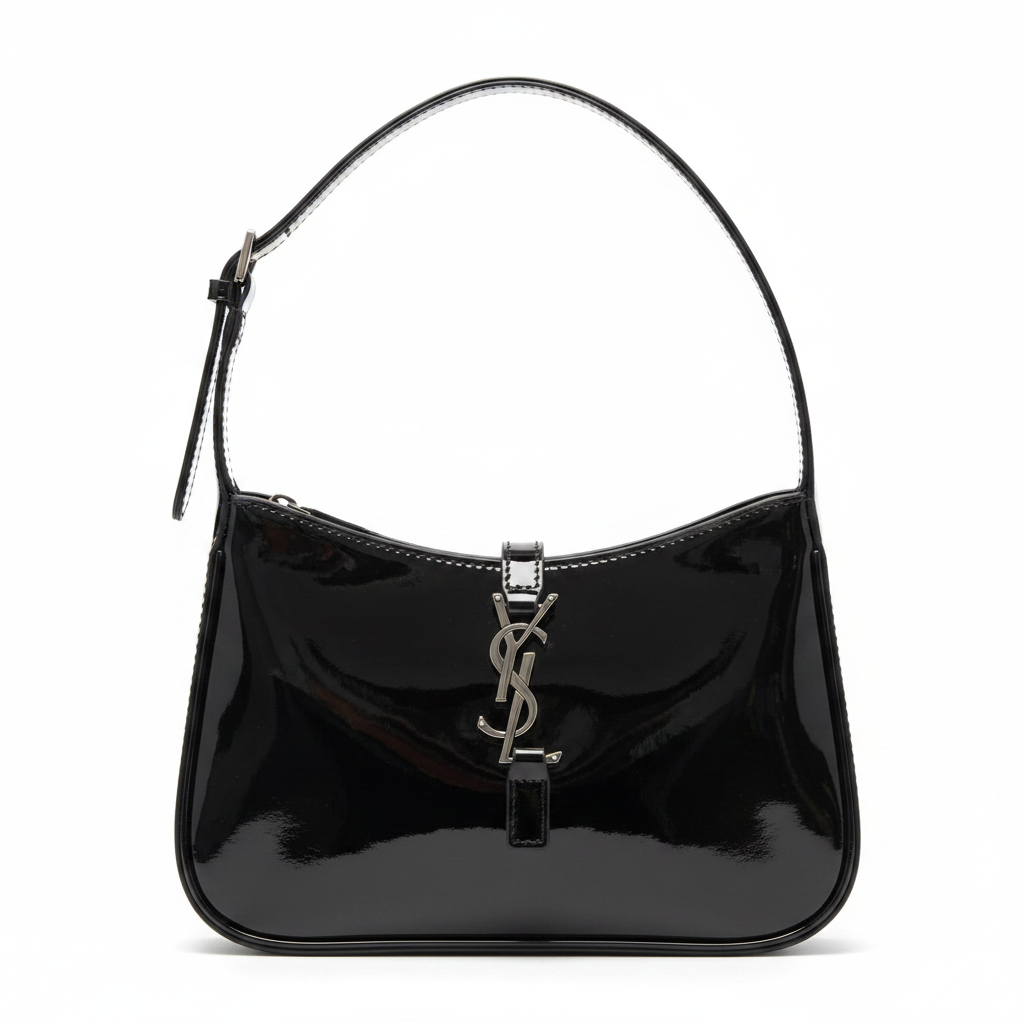 YSL Le 5 à 7 Mini Hobo Black - Studio Front View