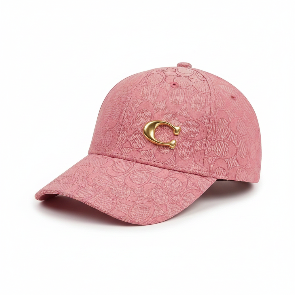 Coach pink cap left angle view