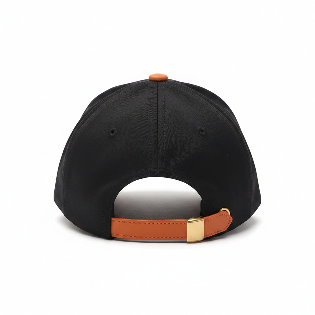 Hermès black horse cap back view