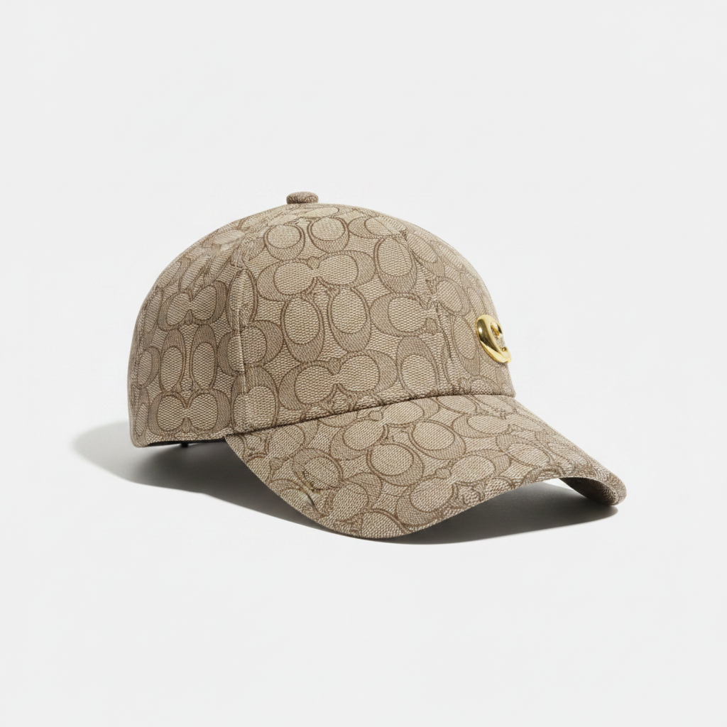 Coach beige cap 45 right angle
