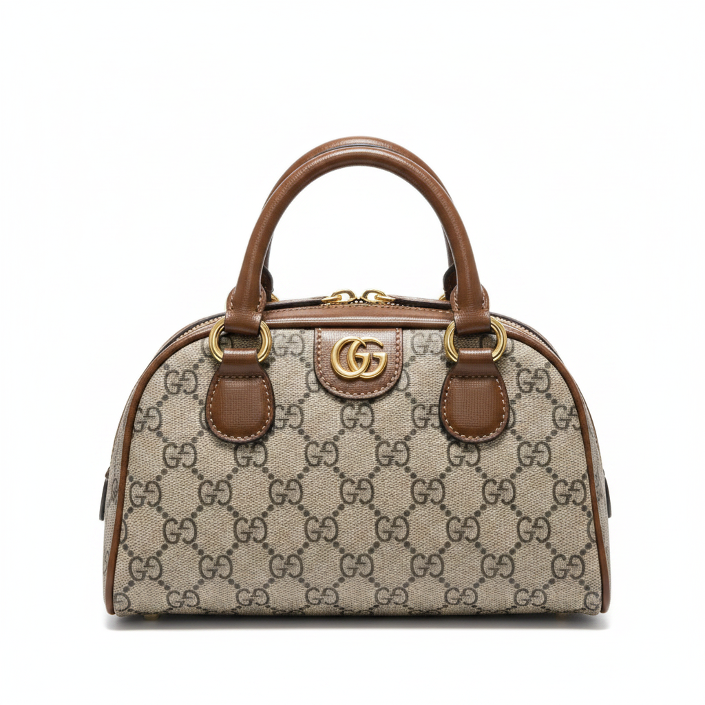 Gucci GG Supreme Mini Boston Bag - Studio Front View