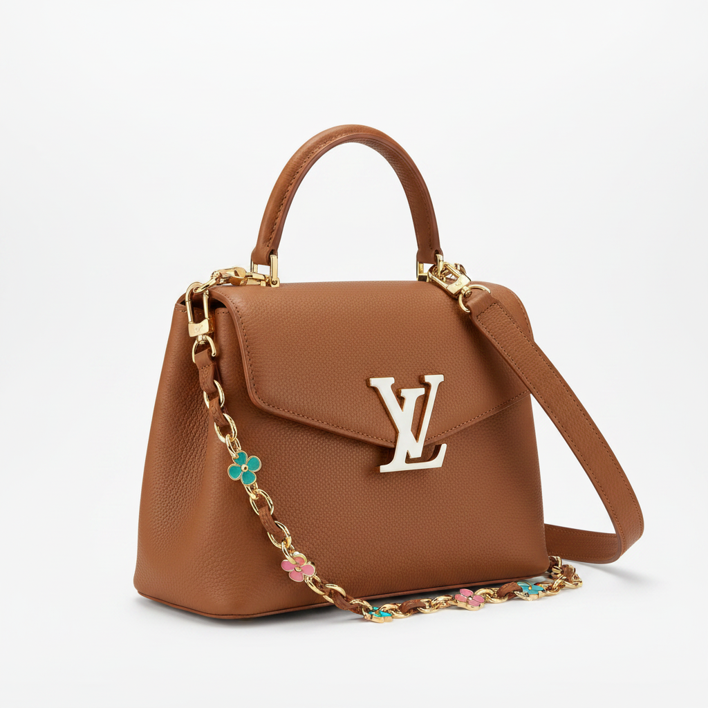 45 degree right angle - Louis Vuitton Capucines handbag cognac brown
