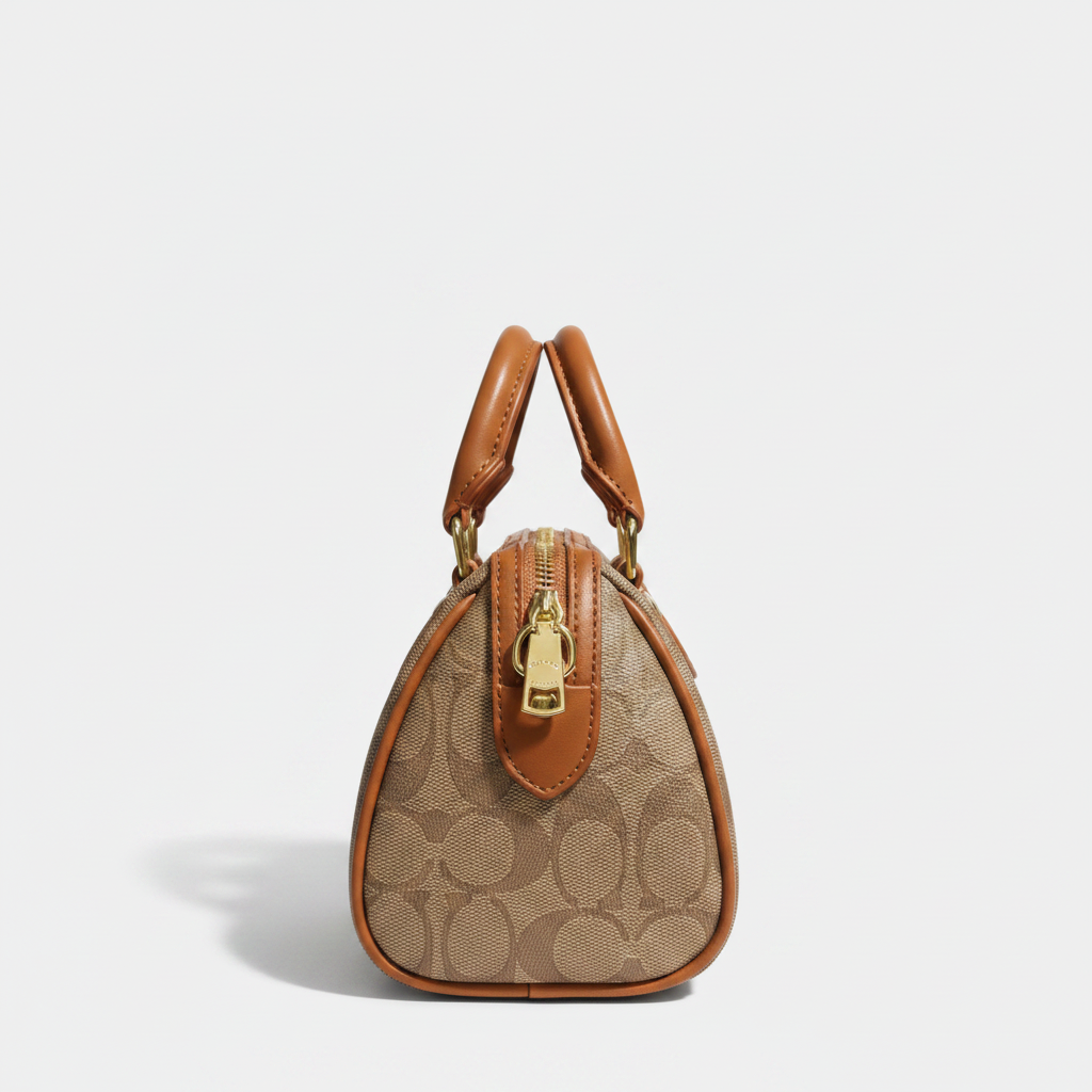 Coach Mini Rowan Khaki Saddle - Side View