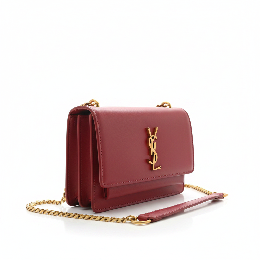 Saint Laurent Sunset red bag 45 right angle