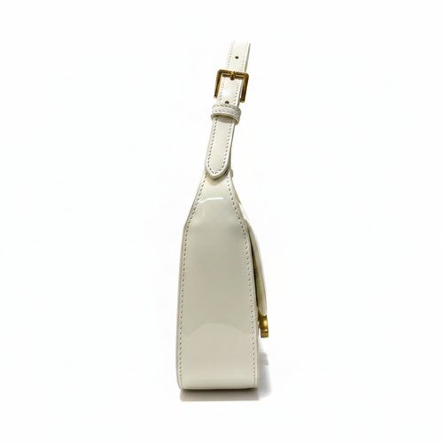 Celine Triomphe Off-White Patent - Studio Side View