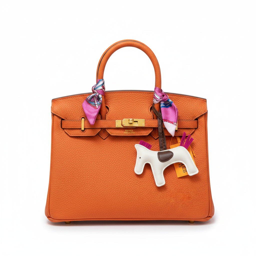 Hermès Birkin 30 Orange - Studio Front View