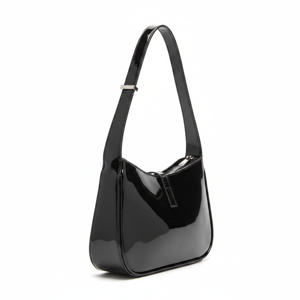 YSL Le 5 à 7 Hobo Black Patent - Studio Side View