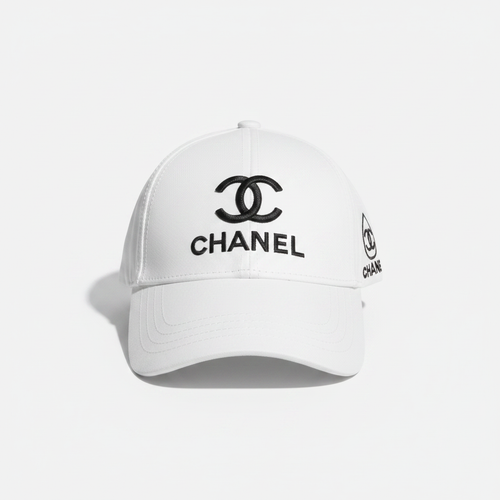 Chanel white CC cap front view