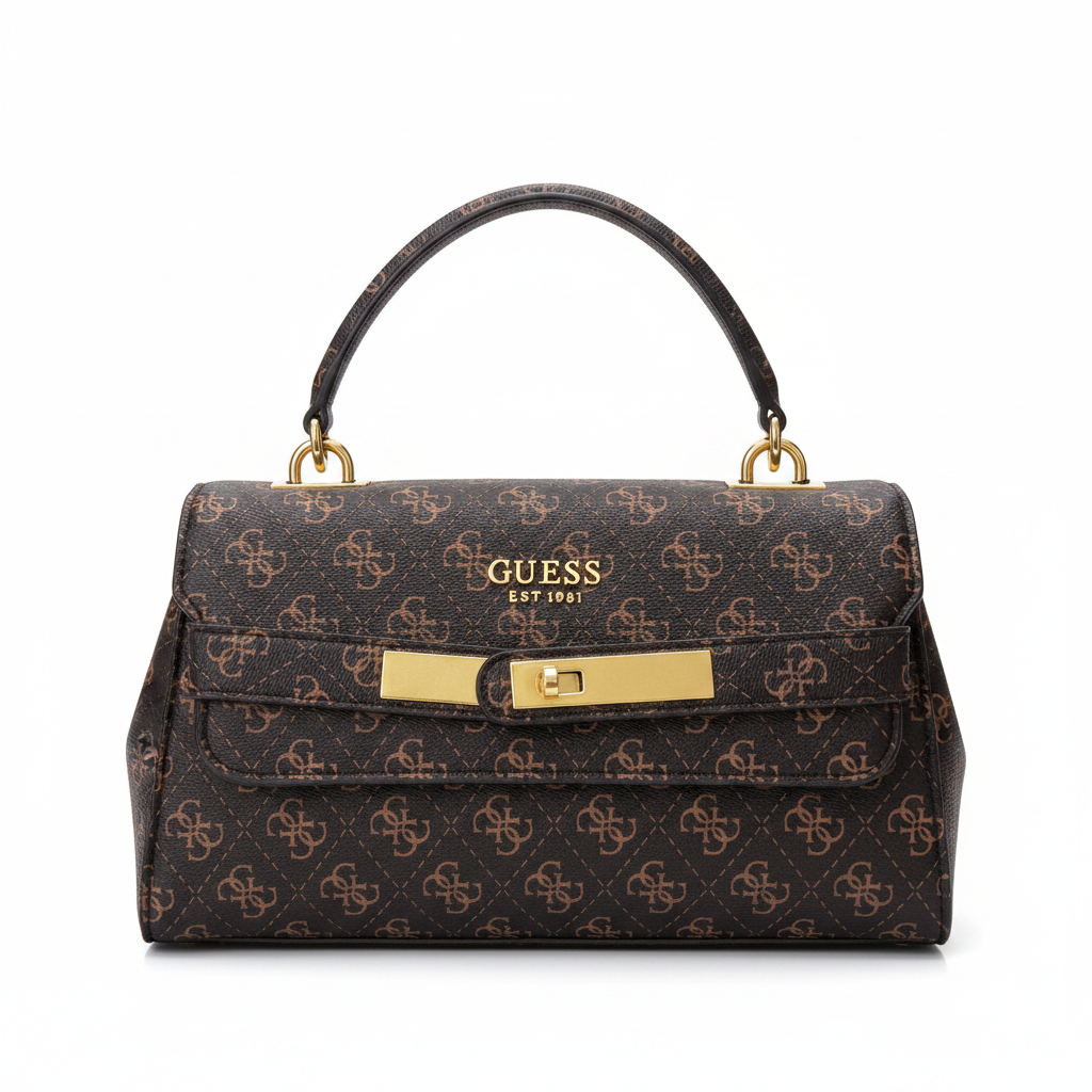 Guess Cosette Satchel Brown - Front View