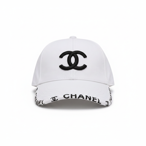 Chanel white cap front view