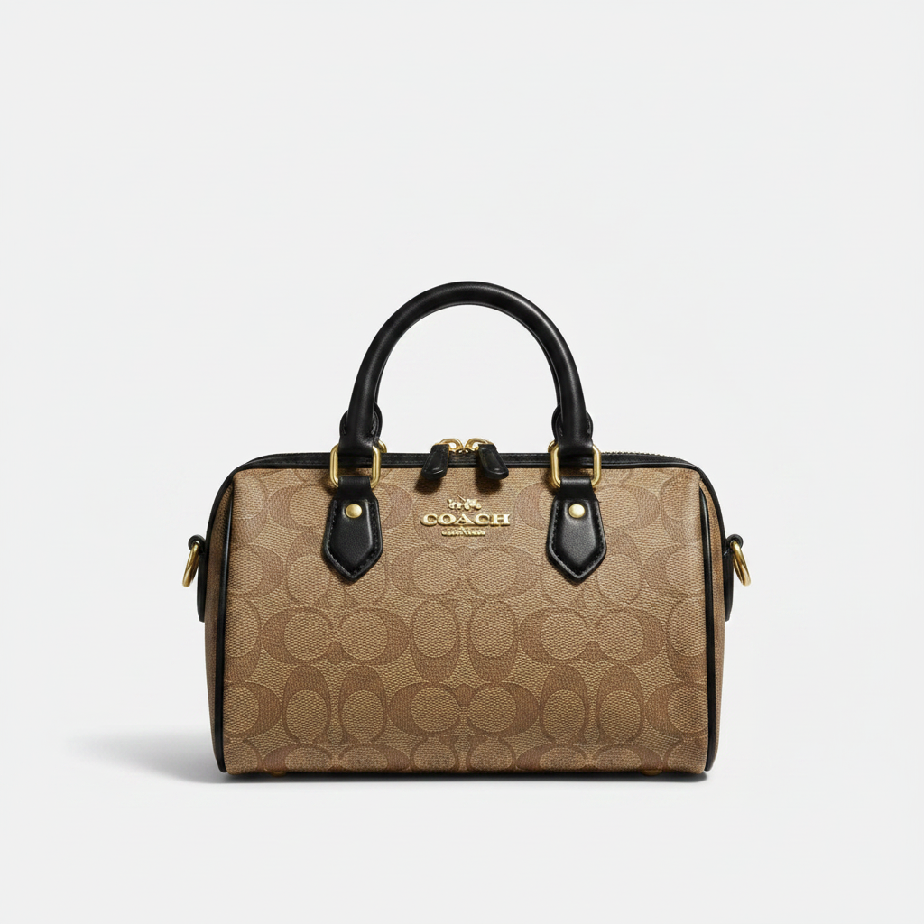 Coach Mini Rowan Khaki Black - Front View