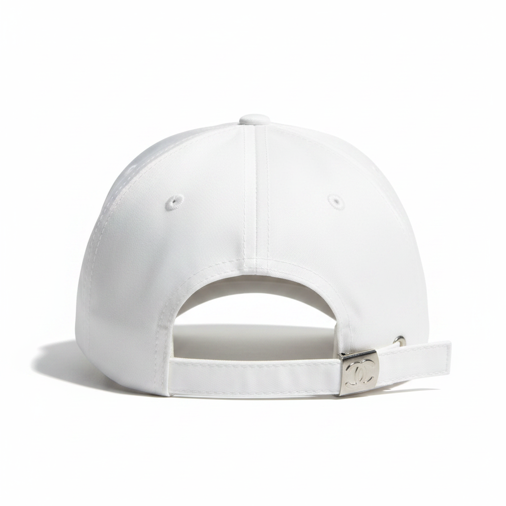 Chanel white CC cap back view