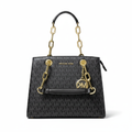 Michael Kors MK Signature Monogram Chain Satchel - Studio Front View