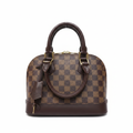 Louis Vuitton Alma BB Damier Ebène - Front view with LV tag white background