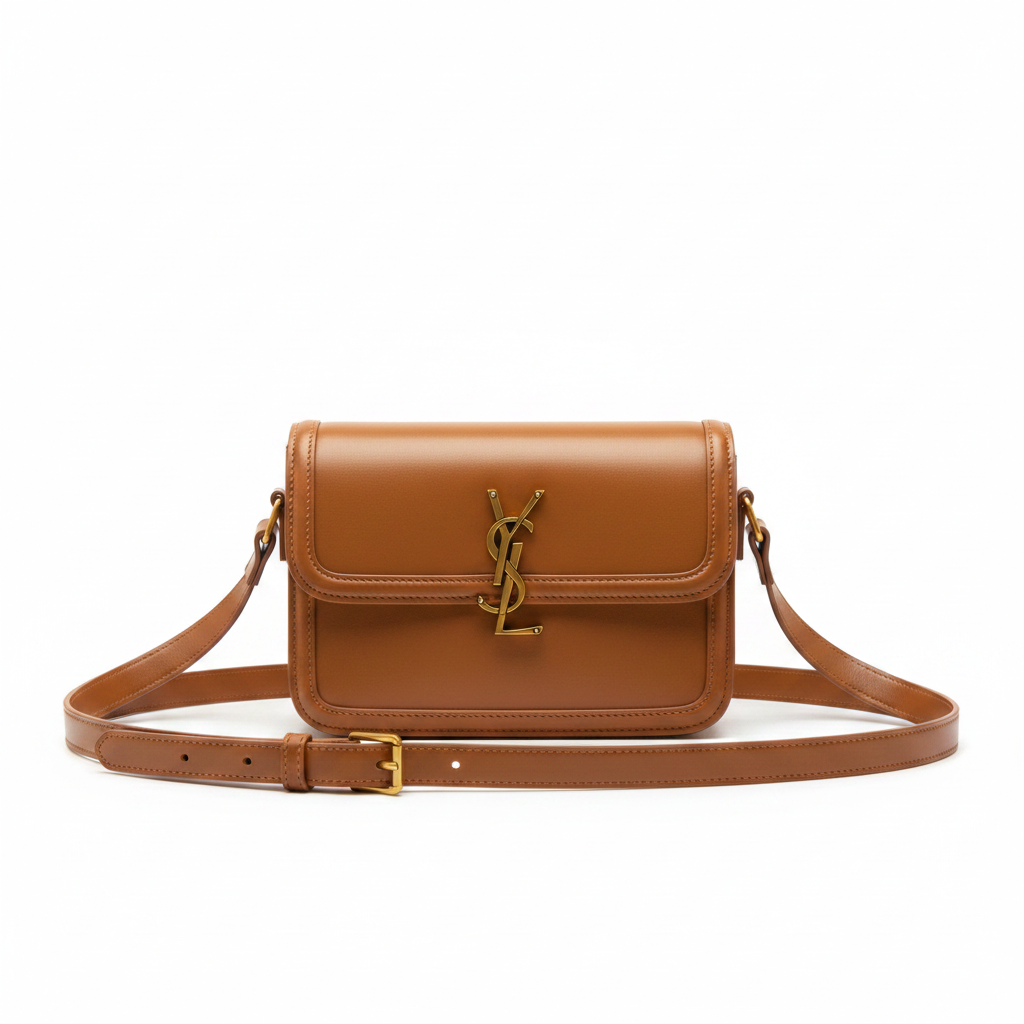 Saint Laurent Solferino caramel bag front view