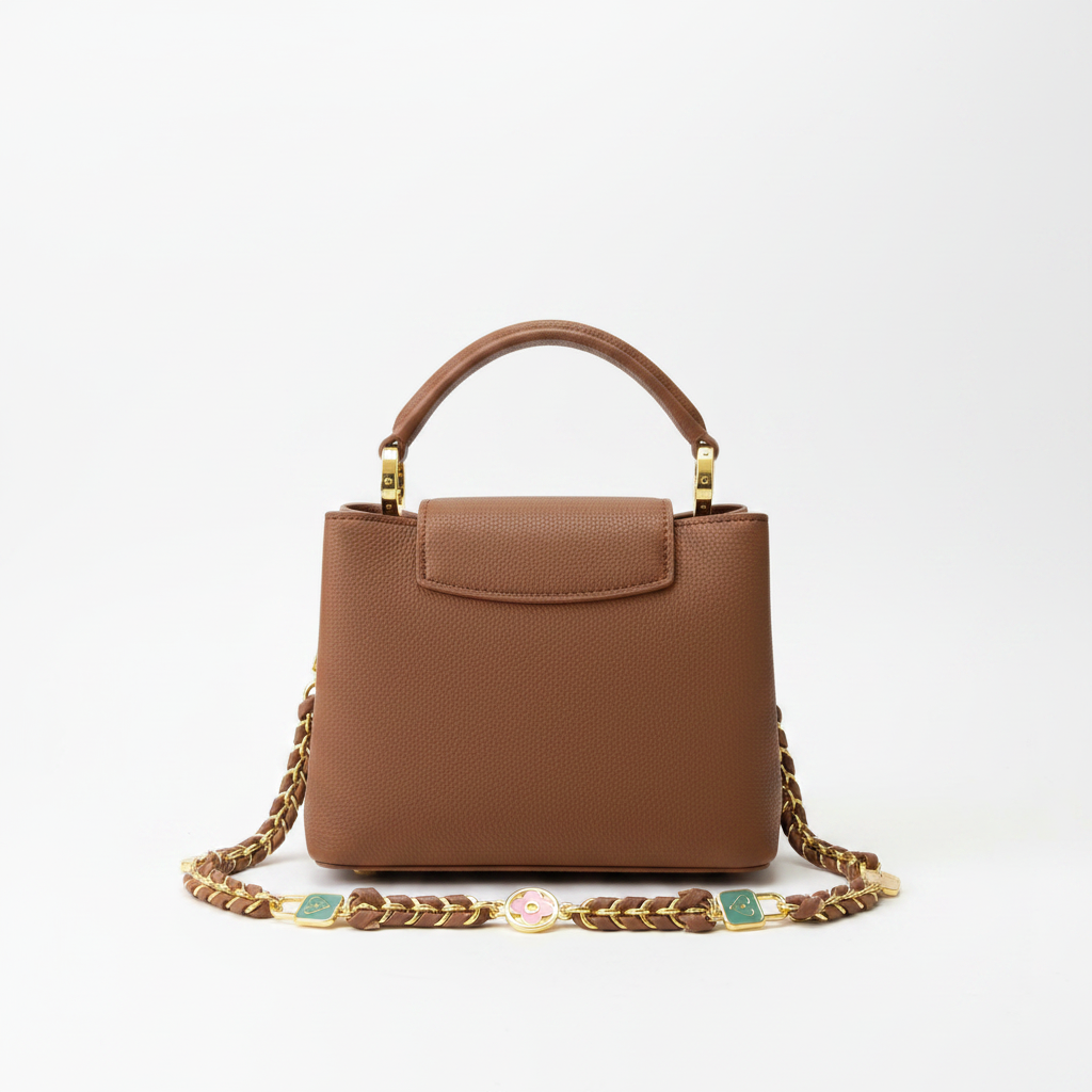 Back view - Louis Vuitton Capucines handbag cognac brown