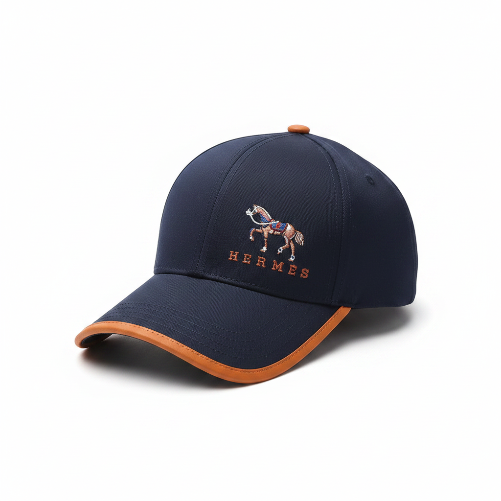 Hermès navy cap 45 right angle