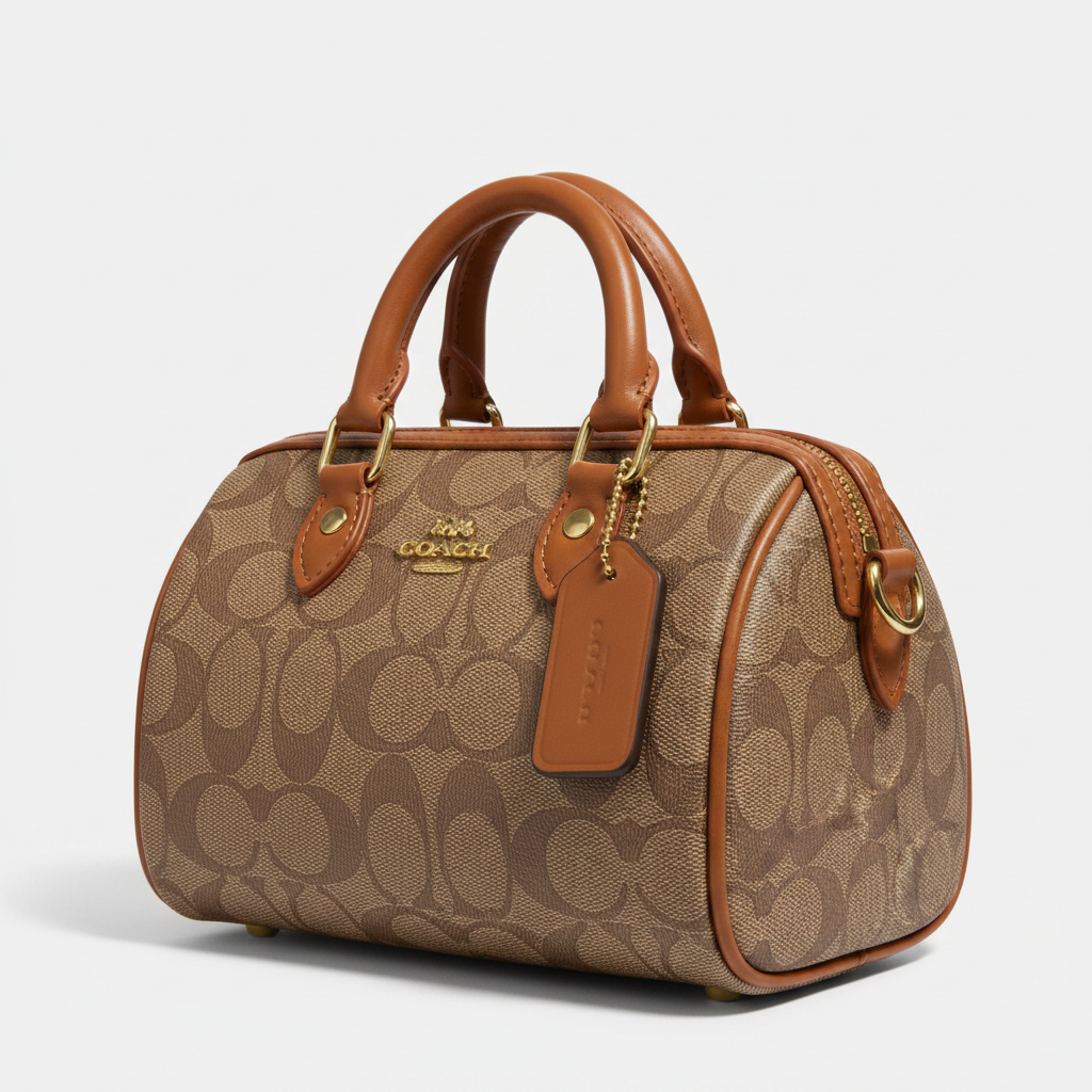 Coach Mini Rowan Khaki Saddle - 45 Angle