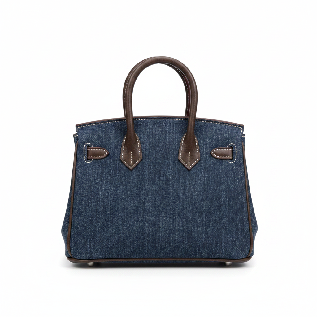 Denim Birkin Tote - Studio Back View