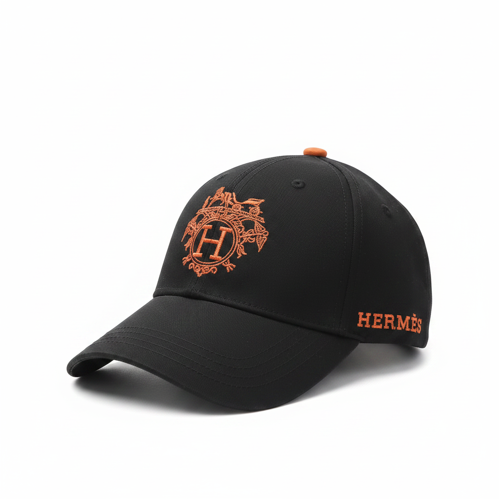 Hermès black orange cap 45 left angle